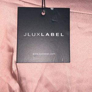 Peach skirt with high split